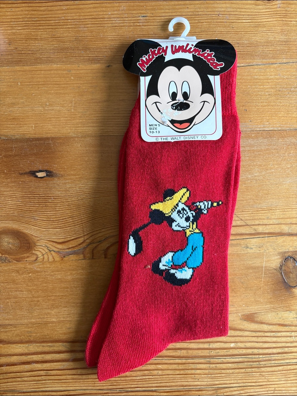 VTG NWT Mickey Mouse Sports Golf Theme Socks mens 10-13